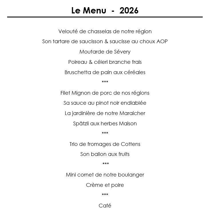 Menu 2026