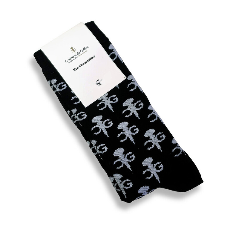 Chaussettes noires à logos