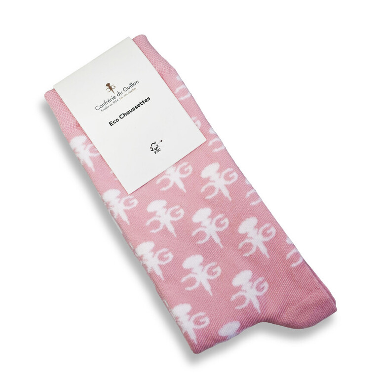Chaussettes roses à logos